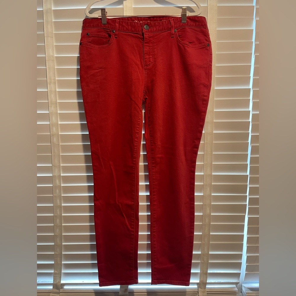 NWT Eddie Bauer Red Jeans Size 14